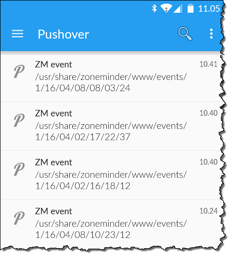 SmartPhone displaying Pushover message