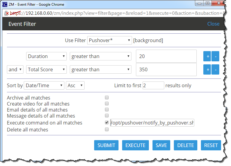 Filter Configuration